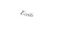       Ecrits